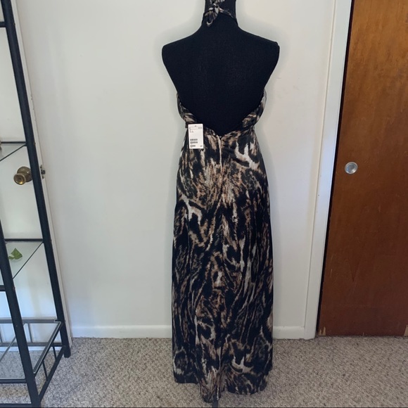 NWT H&M Animal Print Halter Maxi Dress SIZE 4 - Picture 7 of 10